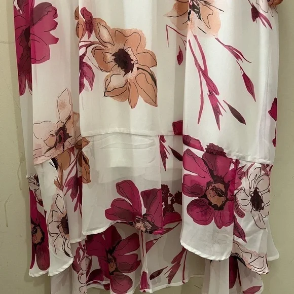 Lane Bryant size 28 floral summer dress elastic waist with belt lined - Picture 6 of 17